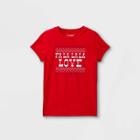 Girls' 'christmas Fa La La' Short Sleeve Graphic T-shirt - Cat & Jack Red