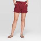 Women's Mid-rise Utility Shorts - Universal Thread Burgundy (red)