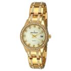 Peugeot Watches Women's Peugeot Round Crystal Bezel Date Window Watch - Gold
