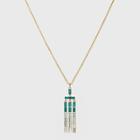 Baguette Stone Waterfall Pendant Necklace - A New Day Green