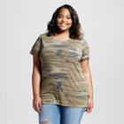 L.o.l. Vintage Women's Plus Size Graphic T-shirt Green 2x - Lol Vintage, Camouflage Green