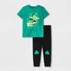 Toddler Boys' 2pc St. Patty's Rocking Shamrock T-shirt And Jogger Pants Set - Cat & Jack Green