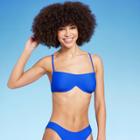 Women's Underwire Bralette Bikini Top - Wild Fable Blue Xxs
