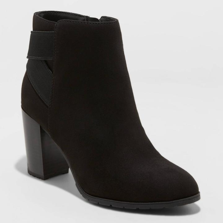 Women's Candyce Water Repellent Heeled Fashion Boots - A New Day Black