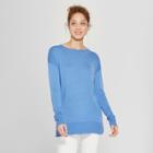 Women's Crew Neck Luxe Pullover Sweater - A New Day Blue