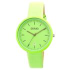 Women's Crayo Easy Leather Strap Watch-lime,
