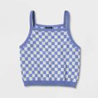 Girls' Sweater Knit Tank Top - Art Class Periwinkle Blue