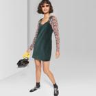 Women's Plus Size Sleeveless Knit Grommets Mini Dress - Wild Fable Green