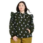 Women's Plus Size Floral Print Ruffle Hooded Sweatshirt - Sandy Liang X Target Black