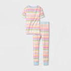 Kids' 2pc Striped Tight Fit Pajama Set - Cat & Jack