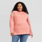 Women's Plus Size Crewneck Fleece Tunic Sweatshirt - Universal Thread Rust