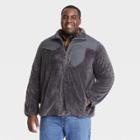 Men's Big & Tall Long Sleeve Faux Fur Sherpa Jacket - Goodfellow & Co Gray