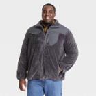 Men's Big & Tall Long Sleeve Faux Fur Sherpa Jacket - Goodfellow & Co Gray