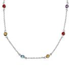 Target Sterling Silver Station Chain Necklace With Cubic Zirconia