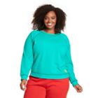 Women's Plus Size Lego Minifigure Embroidered Sweatshirt - Lego Collection X Target Teal