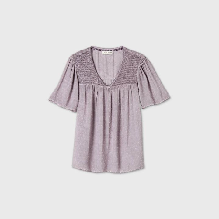 Women's Short Sleeve Clip Dot Top - Knox Rose Lilac