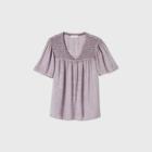 Women's Short Sleeve Clip Dot Top - Knox Rose Lilac