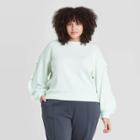 Women's Plus Size Ruffle Sleeve Sweatshirt - A New Day Aqua