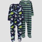 Carter's Just One You Toddler Boys' 2pk Dino And Striped Footed Pajama - 12m, One Color