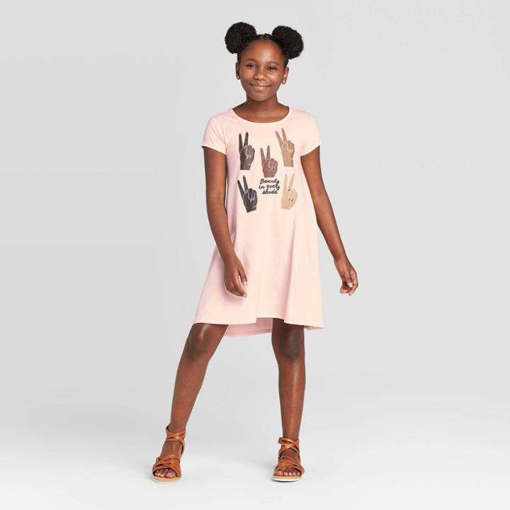 Well Worn Kids' Beauty In Every Shade High Low Dress - Light Pink S, Girl's,
