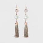 Two Beads And Small Tassel Earrings - A New Day,