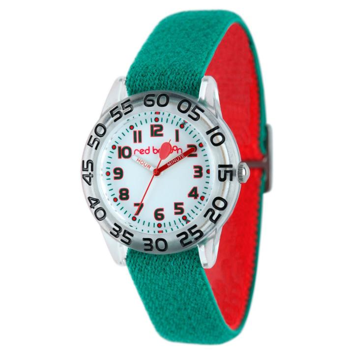 Disney Boys' Red Balloon Plastic Time Teacher Watch - Green