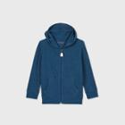 Toddler Boys' Waffle Knit Hooded Zip-up Long Sleeve T-shirt - Cat & Jack Dark Blue