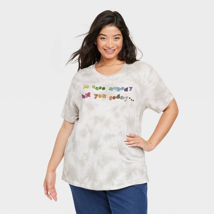 Warner Music Group Women's Plus Size Lizzo You Are Special Short Sleeve Graphic T-shirt - Gray Wash