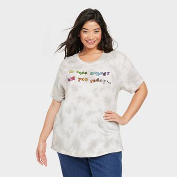 Warner Music Group Women's Plus Size Lizzo You Are Special Short Sleeve Graphic T-shirt - Gray Wash
