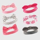 Yoga Sprout Baby Girls' 6pk Headband Set - Gray/pink 0-12m,
