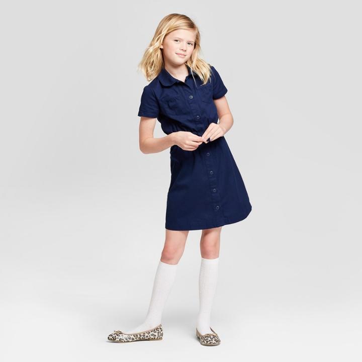 Girls' A Line Uniform Dress - Cat & Jack Navy (blue)