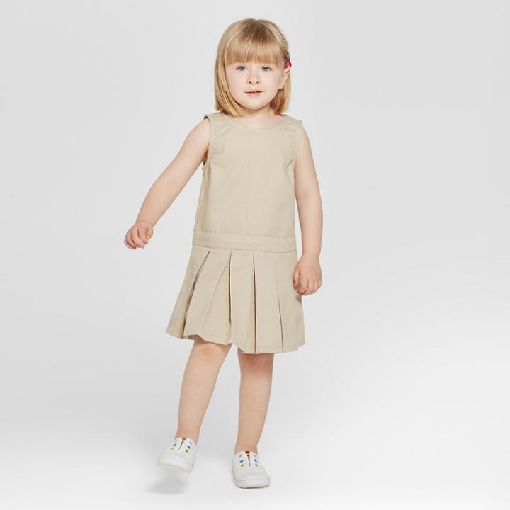 Toddler Girls' Uniform Woven Jumper - Cat & Jack Khaki 4t, Girl's, Green