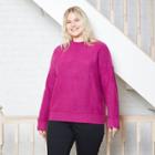 Women's Plus Size Mock Turtleneck Pullover Sweater - Universal Thread Magenta Pink