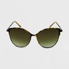 Women's Tortoise Shell Print Cateye Sunglasses - A New Day Brown