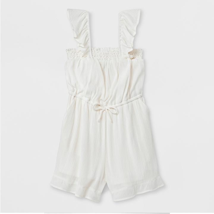 Girls' Gauze Romper - Art Class White