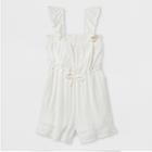 Girls' Gauze Romper - Art Class White