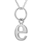 Women's Journee Collection Lowercase Letter E Pendant Necklace In Sterling Silver - Silver