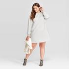 Women's Plus Size Long Sleeve Crewneck Sweater Dress - Universal Thread Gray