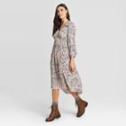 Women's Printed Long Sleeve Midi Dress - Knox Rose Xs, Women's,