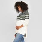 Maternity Fairisle Sweater - Isabel Maternity By Ingrid & Isabel Green