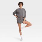 Women's Fleece Lounge Cropped Sweatshirt - Colsie Heather Gray