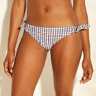 Women's Tie Side Gingham Cheeky Bikini Bottom - Xhilaration Navy (blue) Gingham