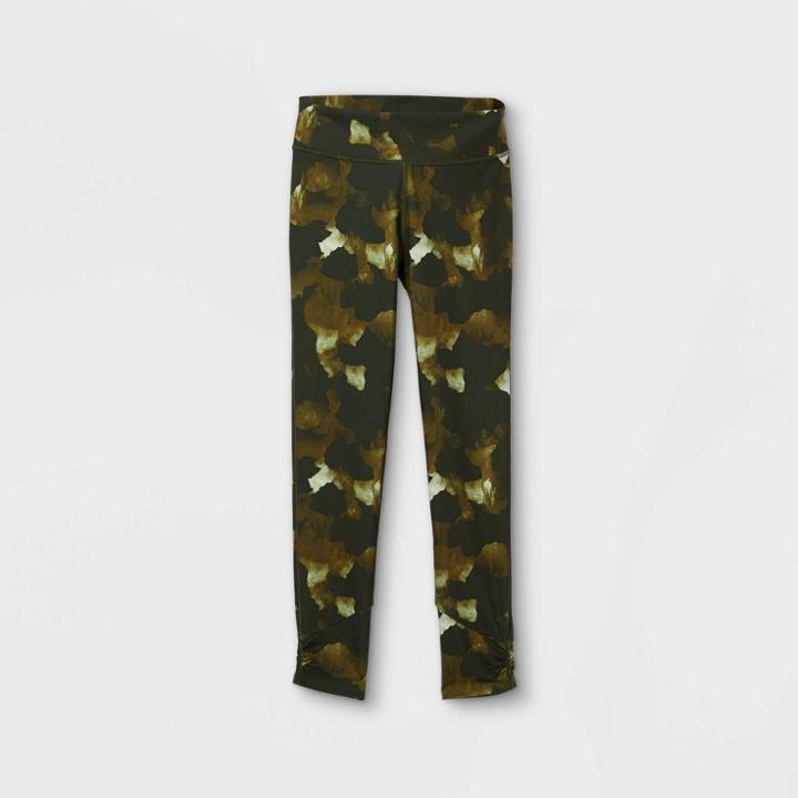 Girls' Printed Leggings - All In Motion Olive Green