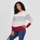 Maternity Striped Long Sleeve Colorblock Pullover - Isabel Maternity By Ingrid & Isabel Gray/pink