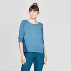 Women's Long Sleeve Woven Pieced Top - C9 Champion Dark Blue Heather