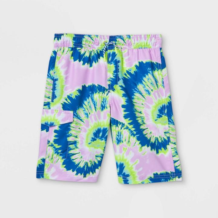 Boys' Tie-dye Volley Swim Trunks - Cat & Jack Purple