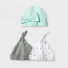 Baby Girls' Geo Bright 3pk Hats - Cloud Island Mint 0-6m, Girl's, Green