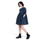 Women's Textured Puff Sleeve Mini Dress - Kika Vargas X Target Navy Xxs