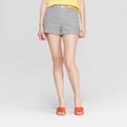 Women's Striped Seersucker High-rise Chino Shorts - A New Day Navy/white