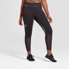 Women's Plus Size Mesh Shine Pieced Mid-rise Leggings - Joylab Black